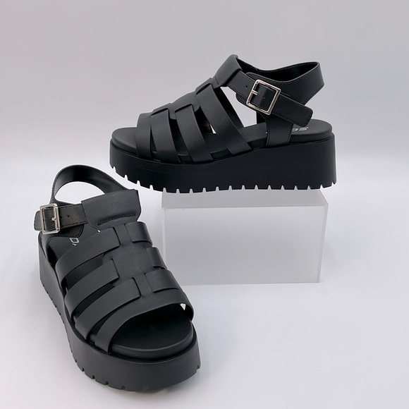 Soda Black Platform Wedge Y2K 90s Casual‎ Sandals - Various Sizes Available - Picture 1 of 14